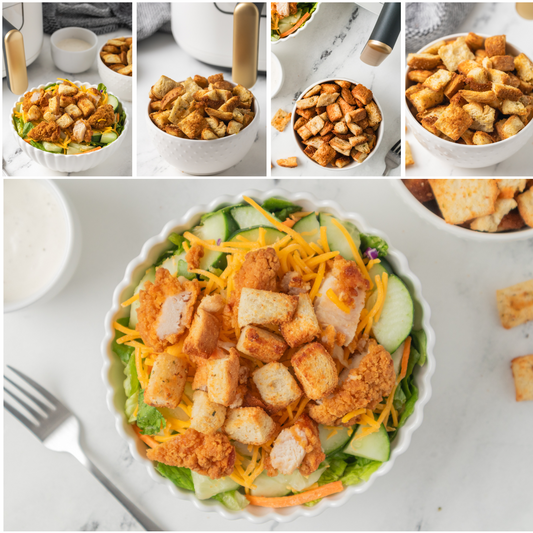 Air Fryer Garlic and Cheese Croutons