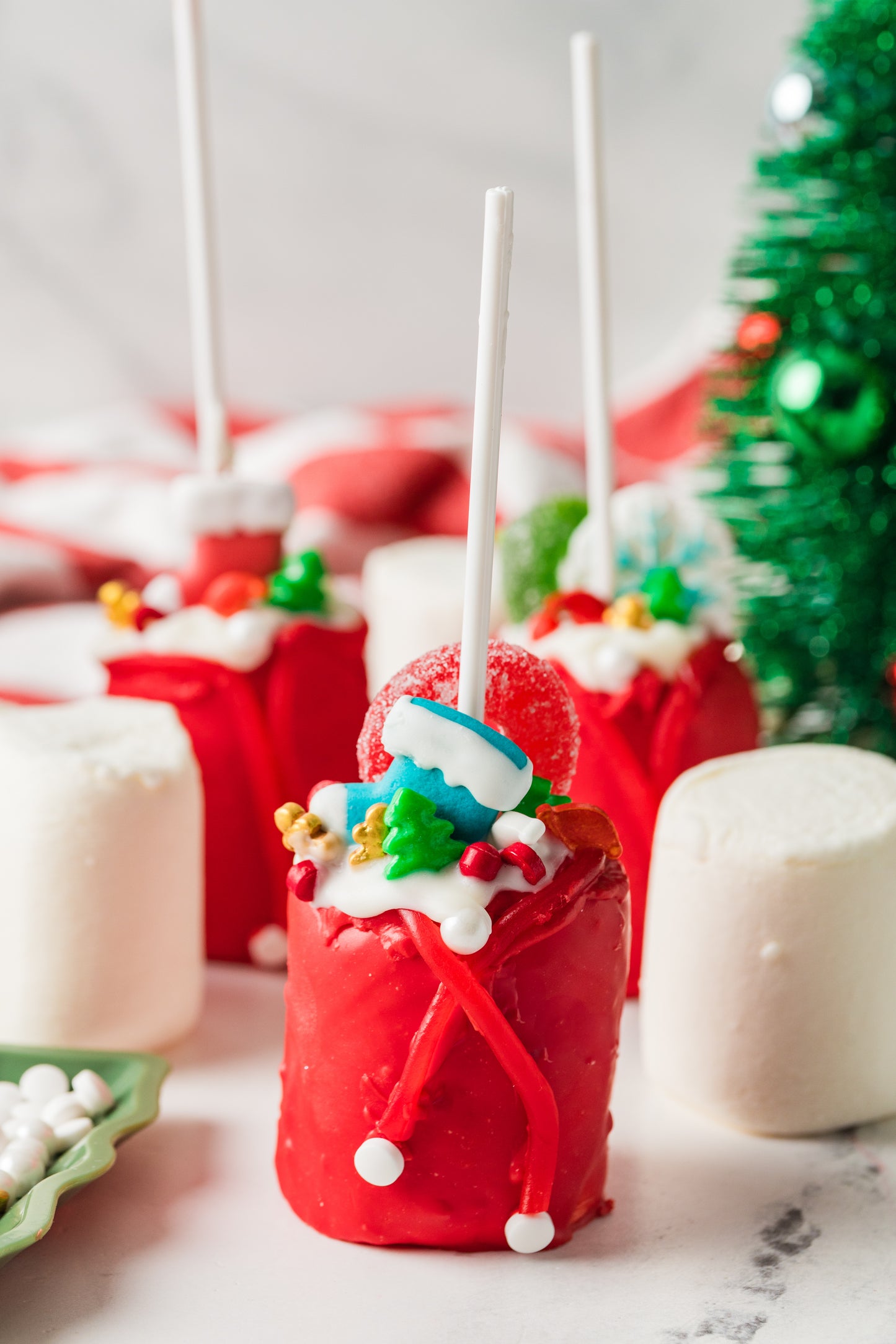 Chocolate Covered Marshmallow Santa Bags- Exclusive