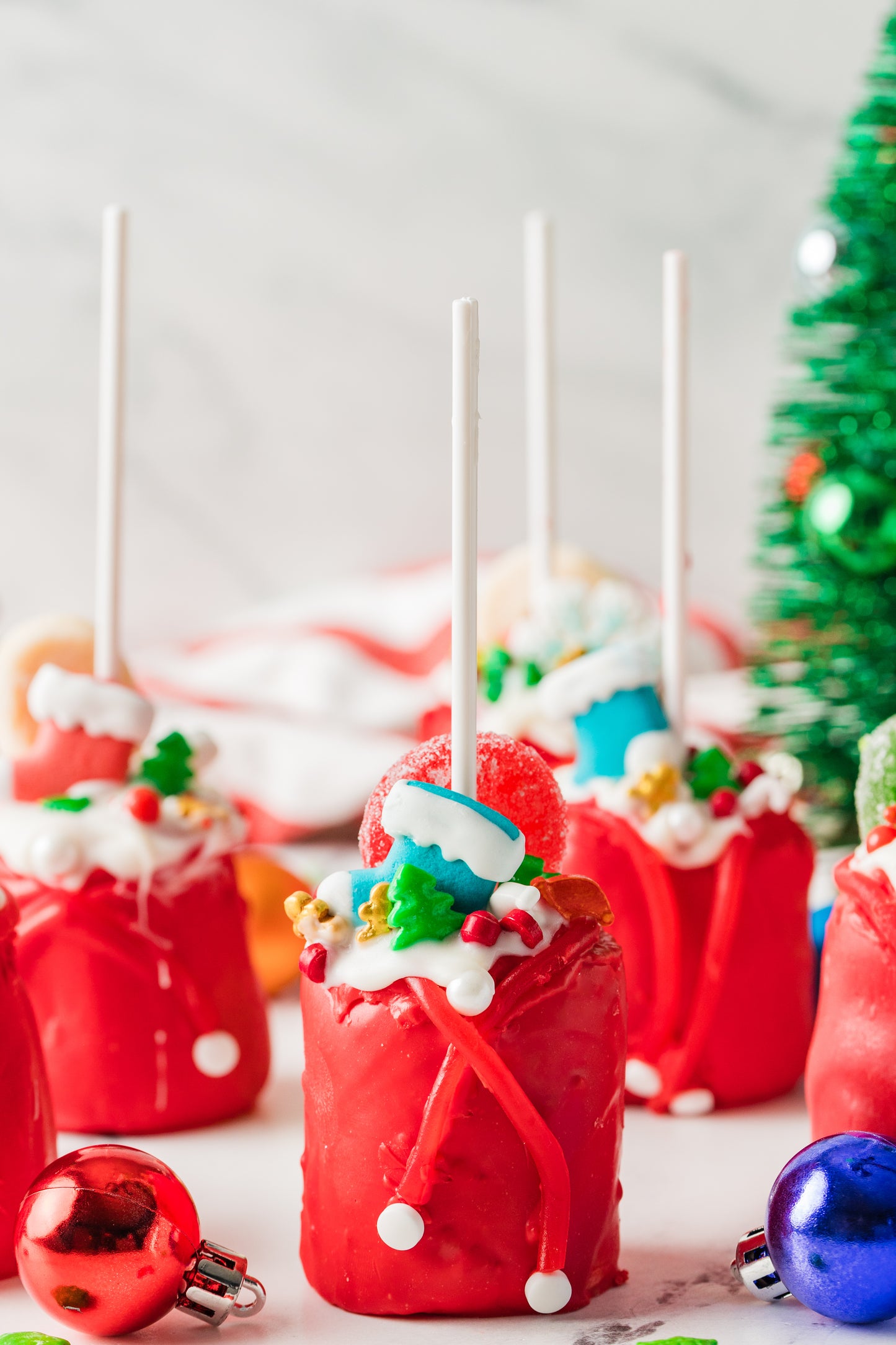 Chocolate Covered Marshmallow Santa Bags- Exclusive