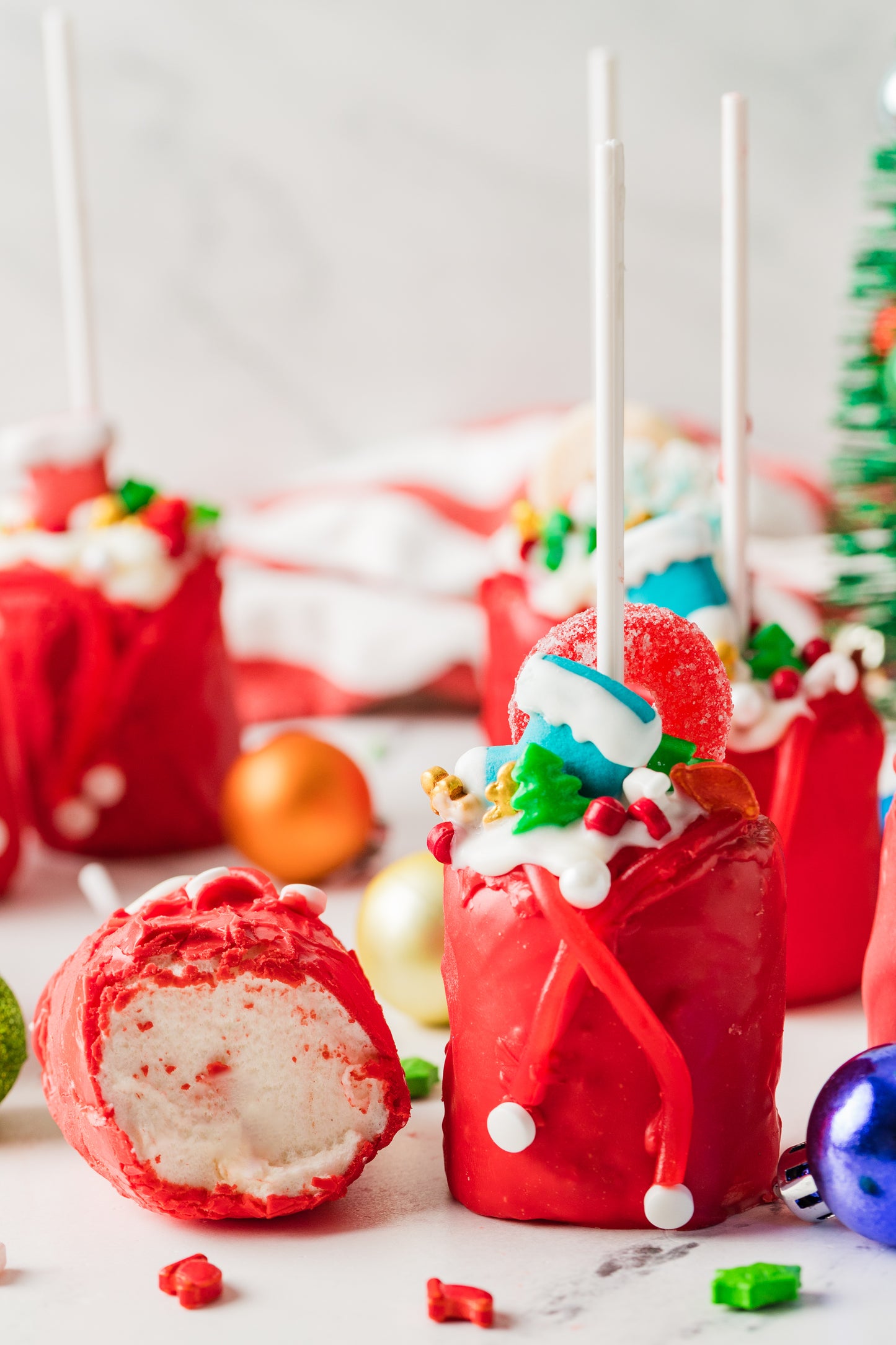 Chocolate Covered Marshmallow Santa Bags- Exclusive
