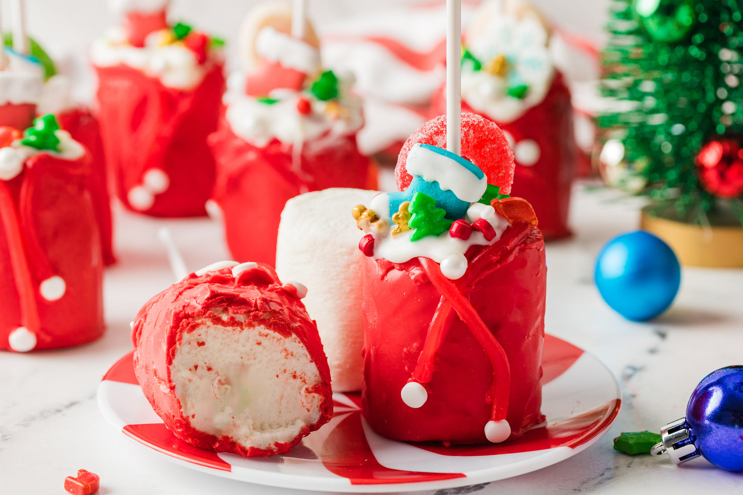 Chocolate Covered Marshmallow Santa Bags- Exclusive