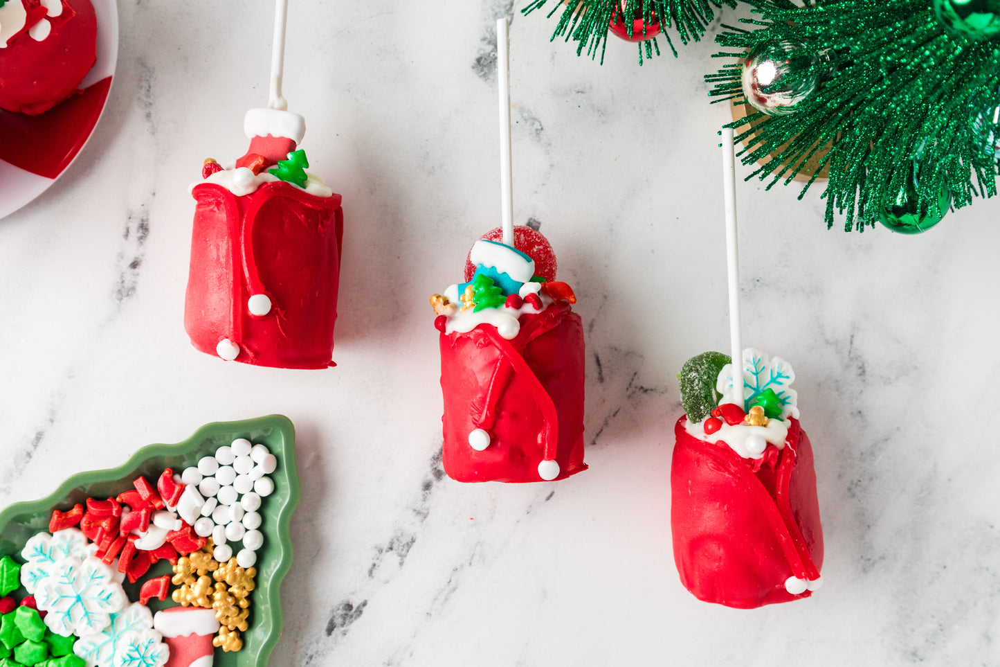 Chocolate Covered Marshmallow Santa Bags- Exclusive
