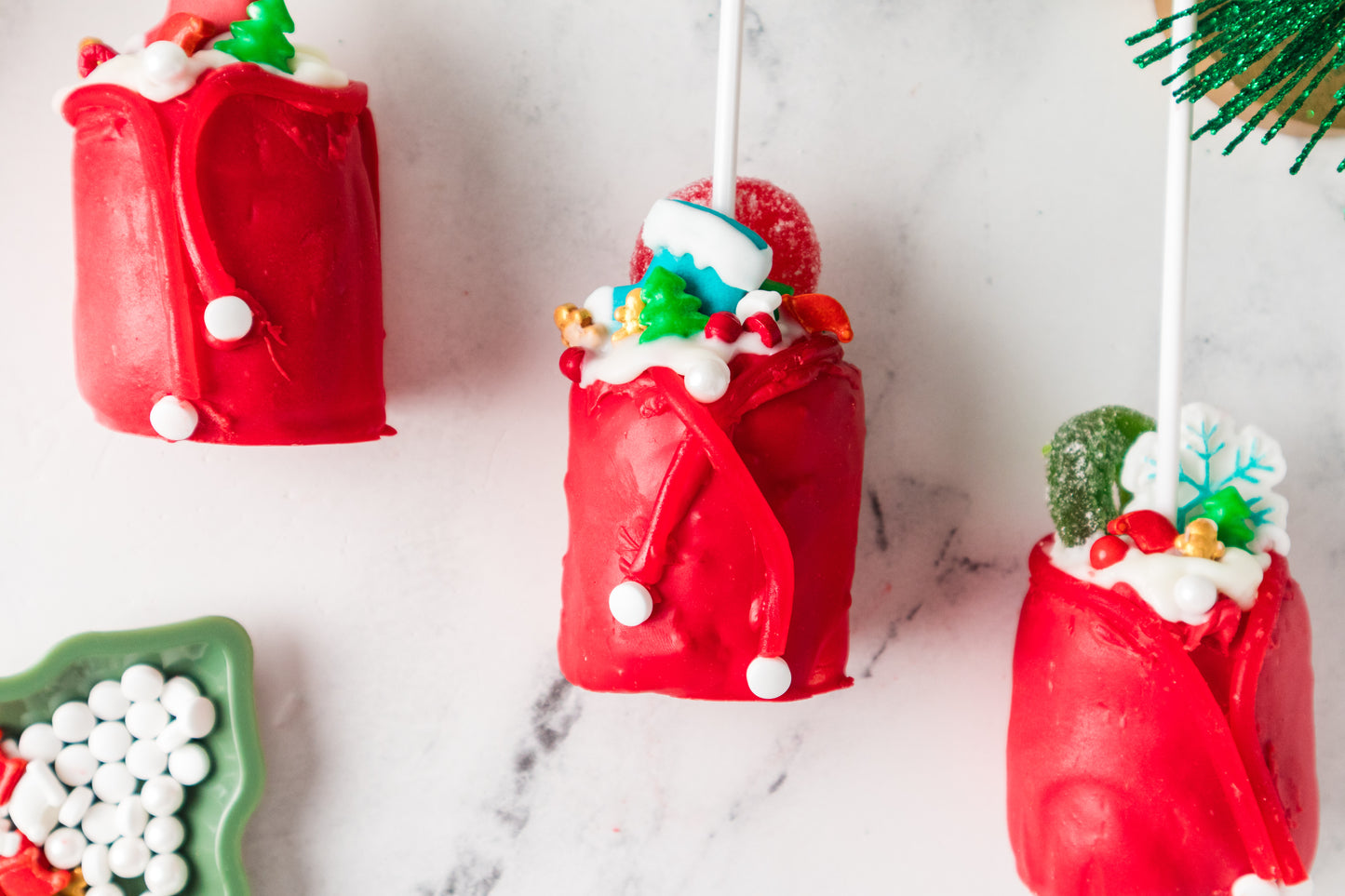 Chocolate Covered Marshmallow Santa Bags- Exclusive